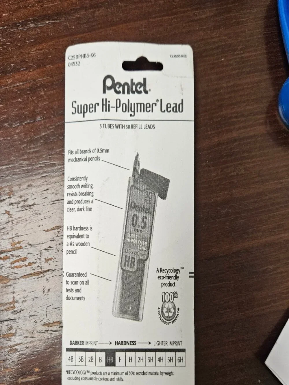 NEW Pentel Super Hi-Polymer .5mm Mechanical Pencil Lead Refills C25BPHB3-K6